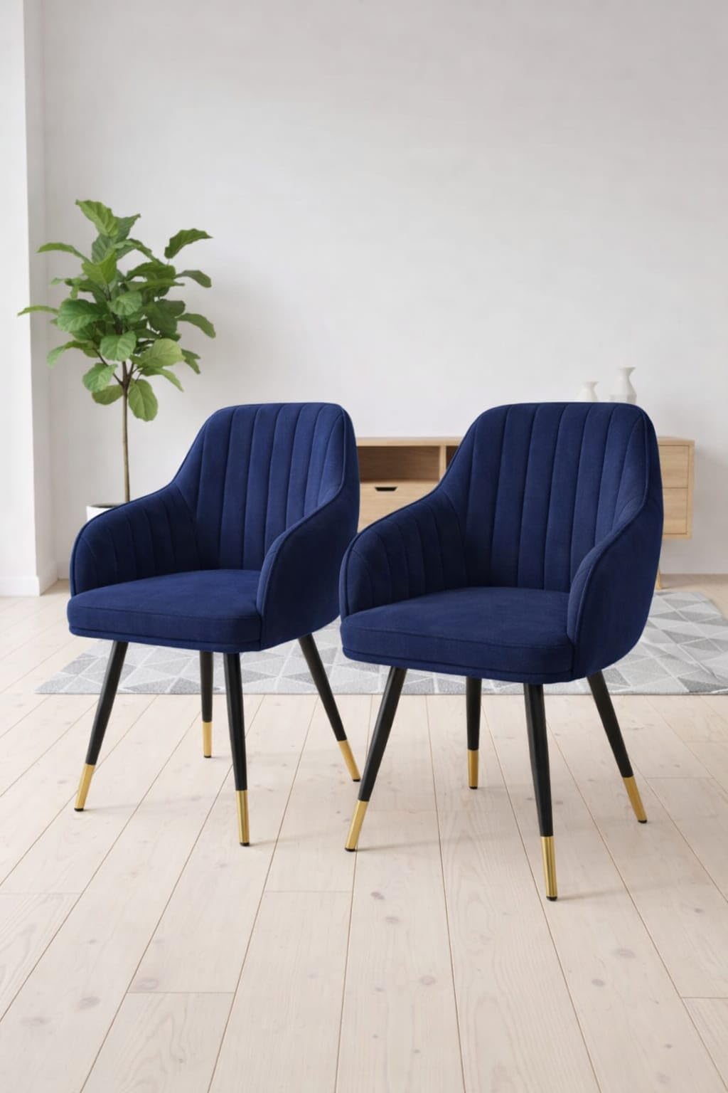 Woodkalakar Miroza LuxeCurve Velvet Accent Chair for Living Room